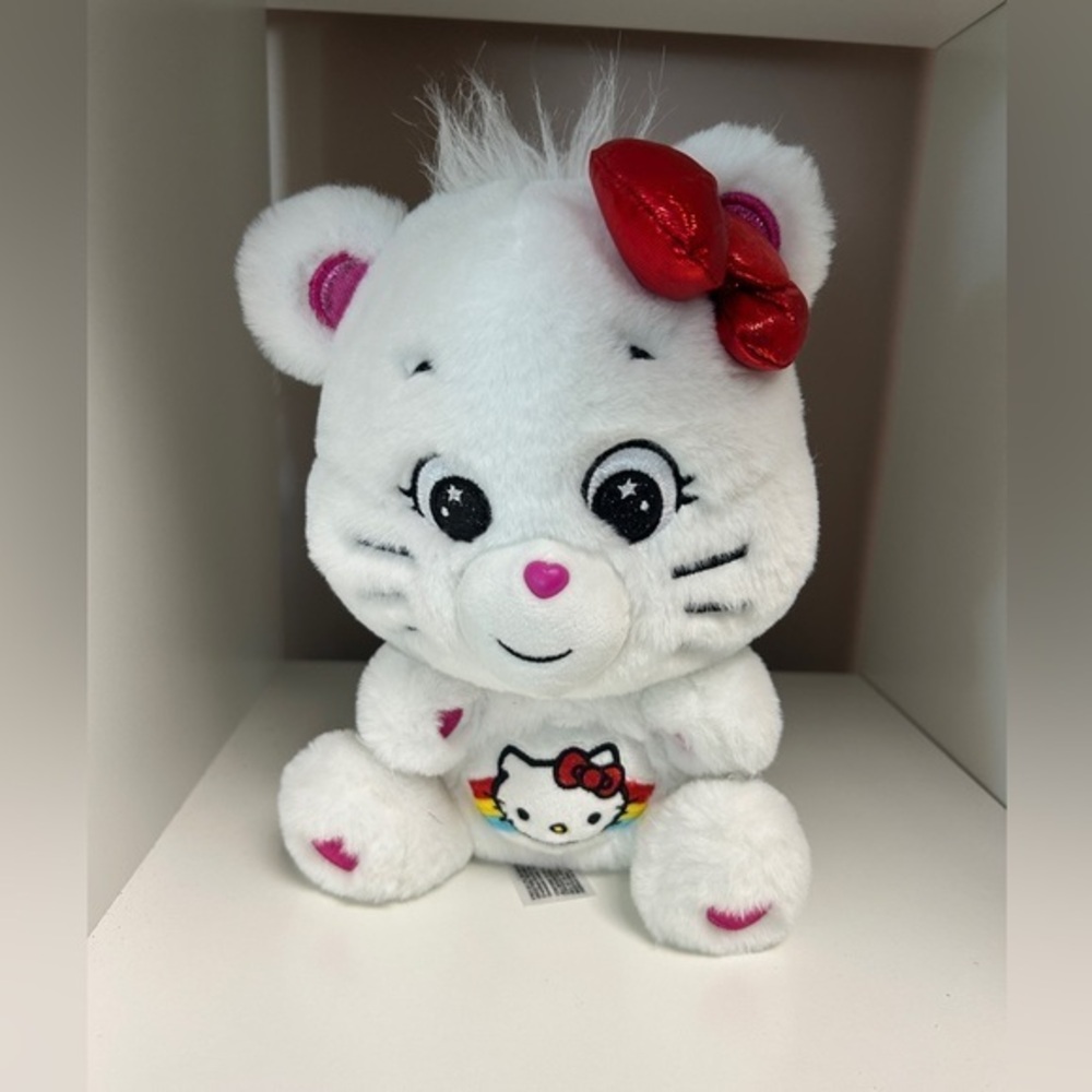 Care Bears White Plush with‎ Red Bow